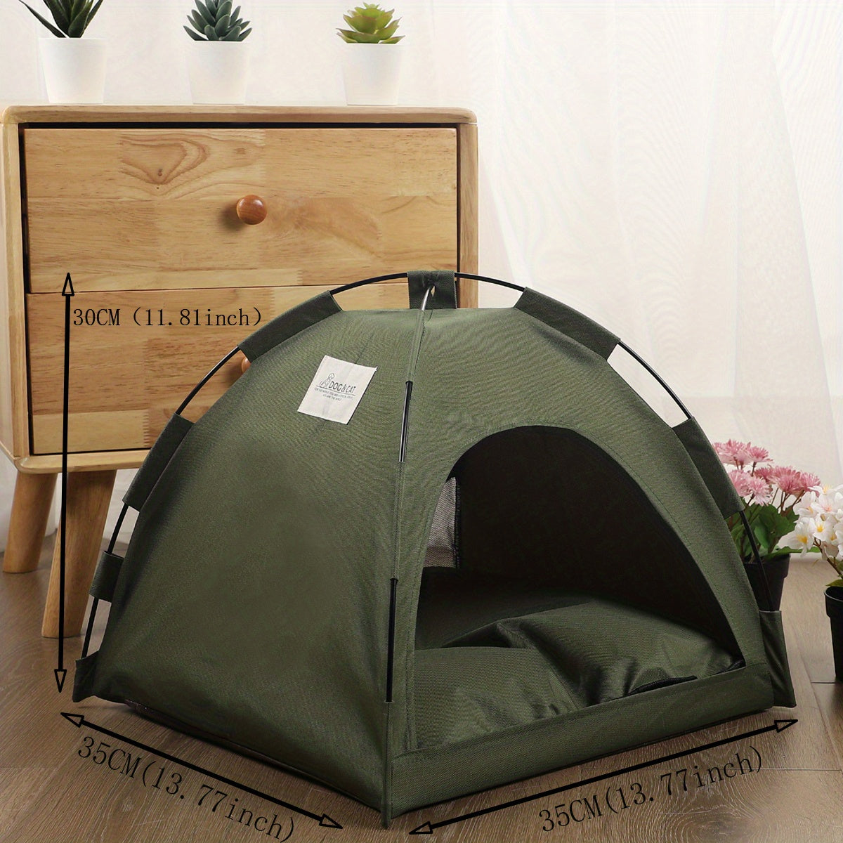 KFX-4530237 Cozy Portable Cat Tent Bed with Removable Non-Slip Soft Pad for Cats and Small Dogs