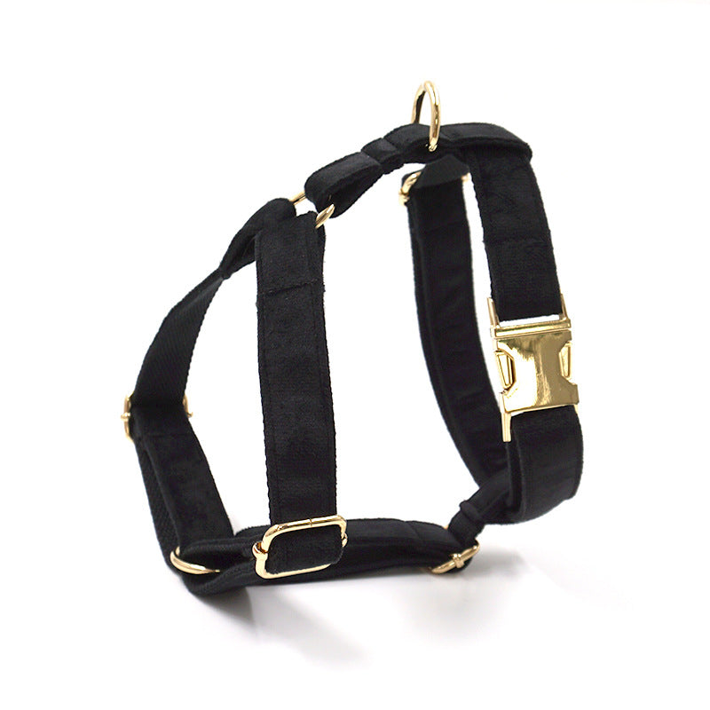 KFX-4532029 Pet Outing Chest Strap - Available in Pink Velvet, Black Velvet, Cream Velvet, and Gem Green Velvet, Sizes XS, S, M, L