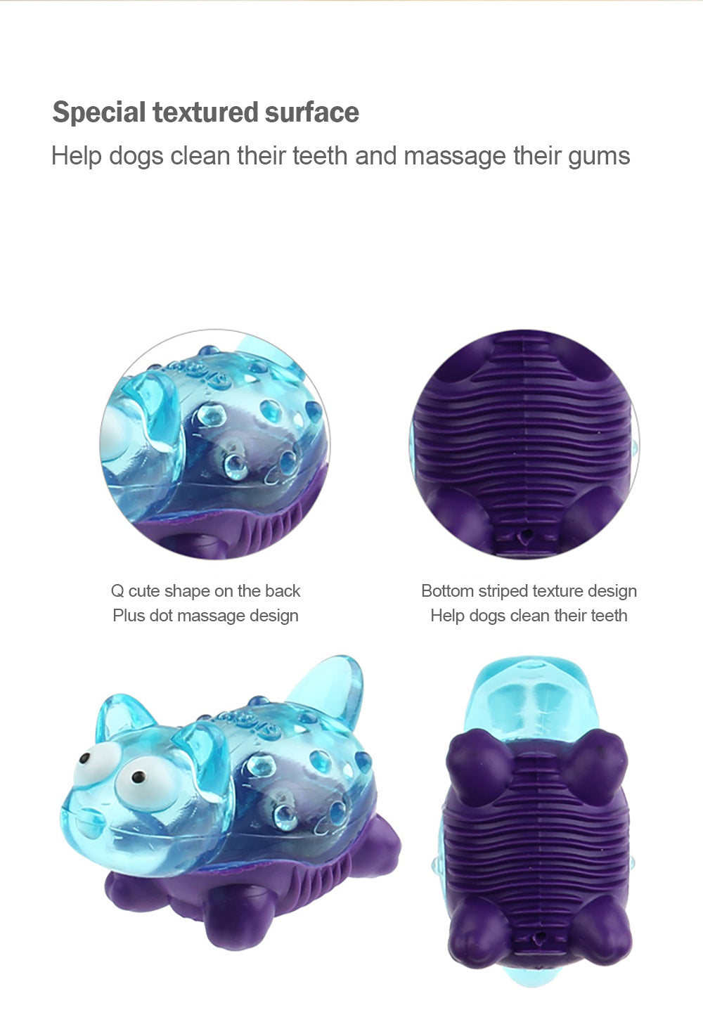 KFX-4533565 Interactive Chew Sound Toys for Puppies - Crocodile, Kitten, Bear, and Fox Models