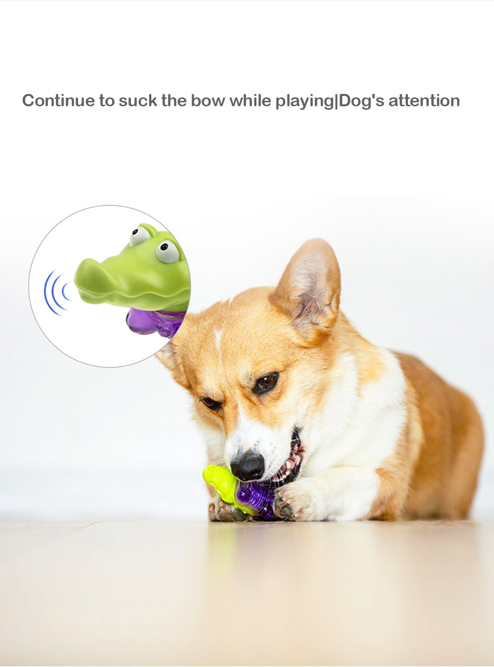 KFX-4533565 Interactive Chew Sound Toys for Puppies - Crocodile, Kitten, Bear, and Fox Models
