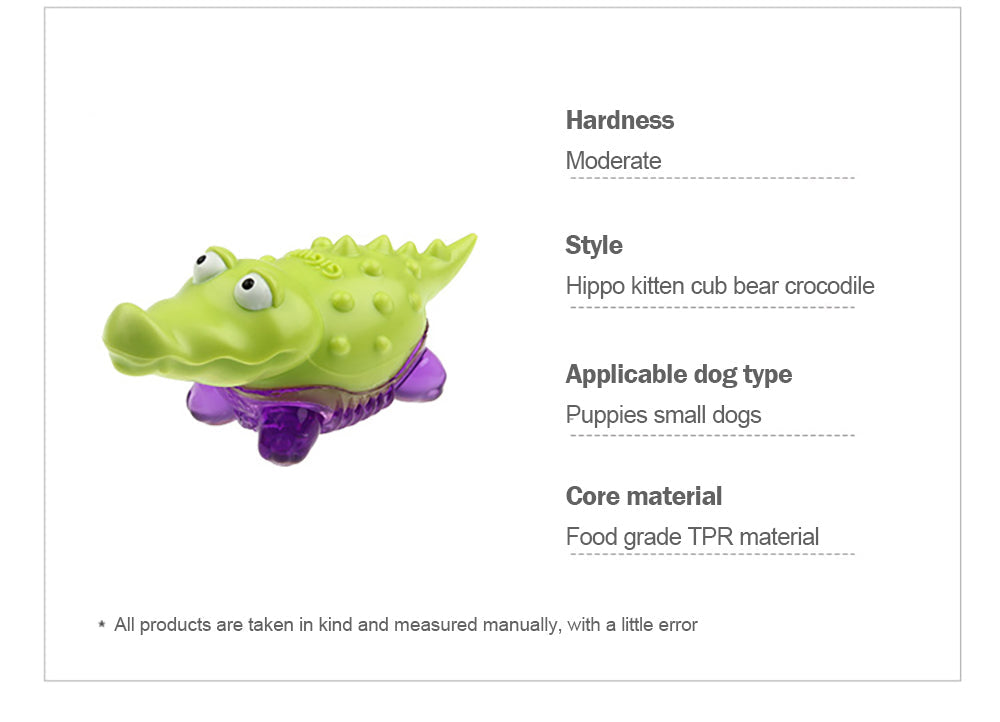 KFX-4533565 Interactive Chew Sound Toys for Puppies - Crocodile, Kitten, Bear, and Fox Models
