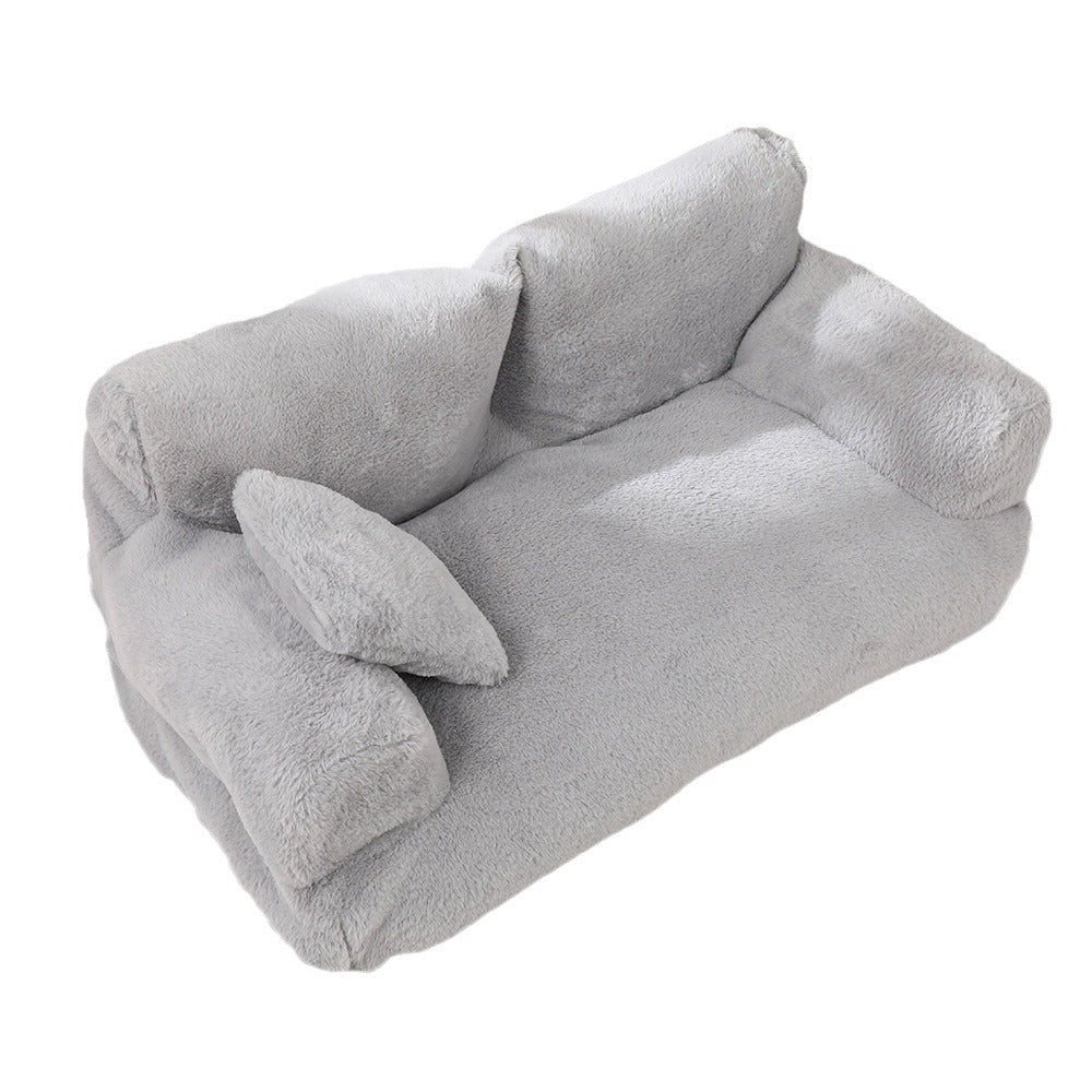 KFX-4534205 Warm Rabbit Plush Sofa Nest for Pets - Multiple Sizes Available