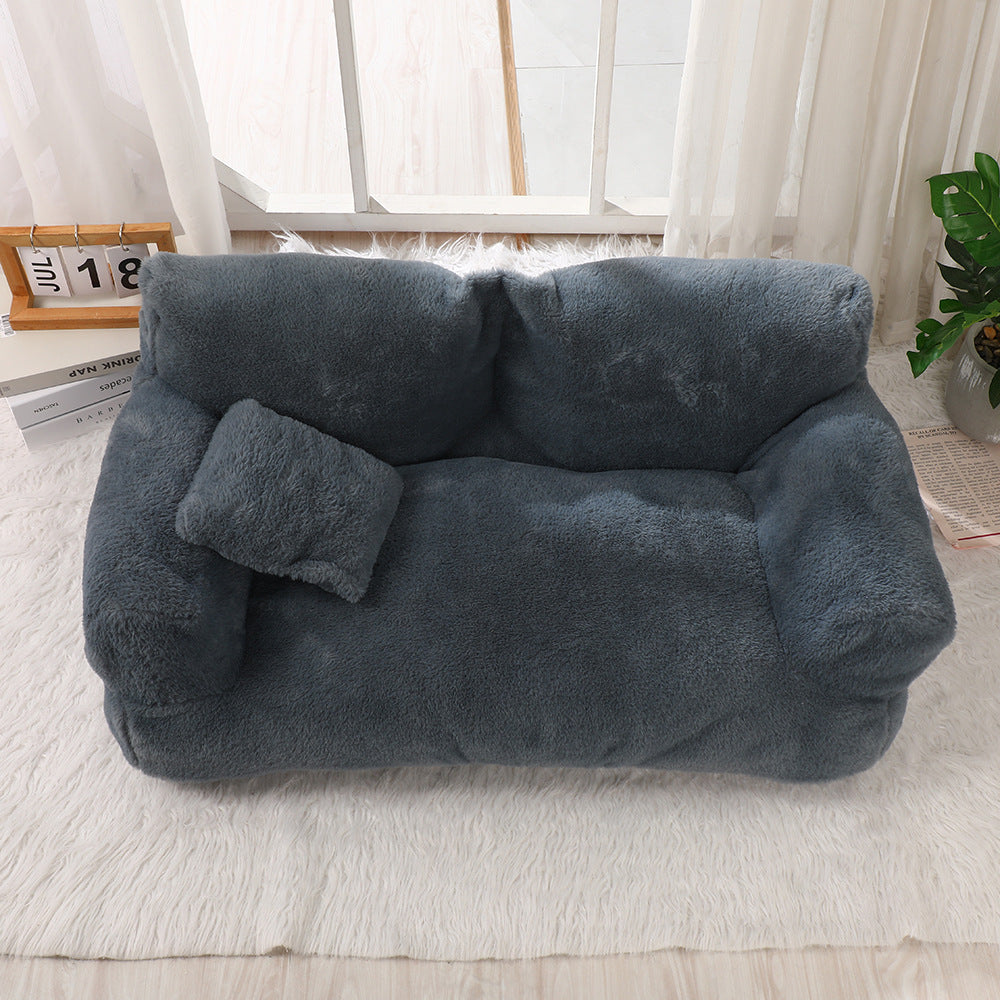 KFX-4534205 Warm Rabbit Plush Sofa Nest for Pets - Multiple Sizes Available