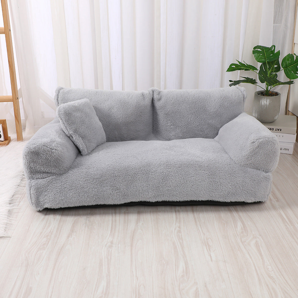 KFX-4534205 Warm Rabbit Plush Sofa Nest for Pets - Multiple Sizes Available