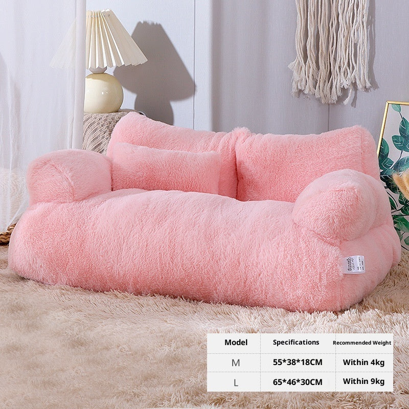 KFX-4534205 Warm Rabbit Plush Sofa Nest for Pets - Multiple Sizes Available