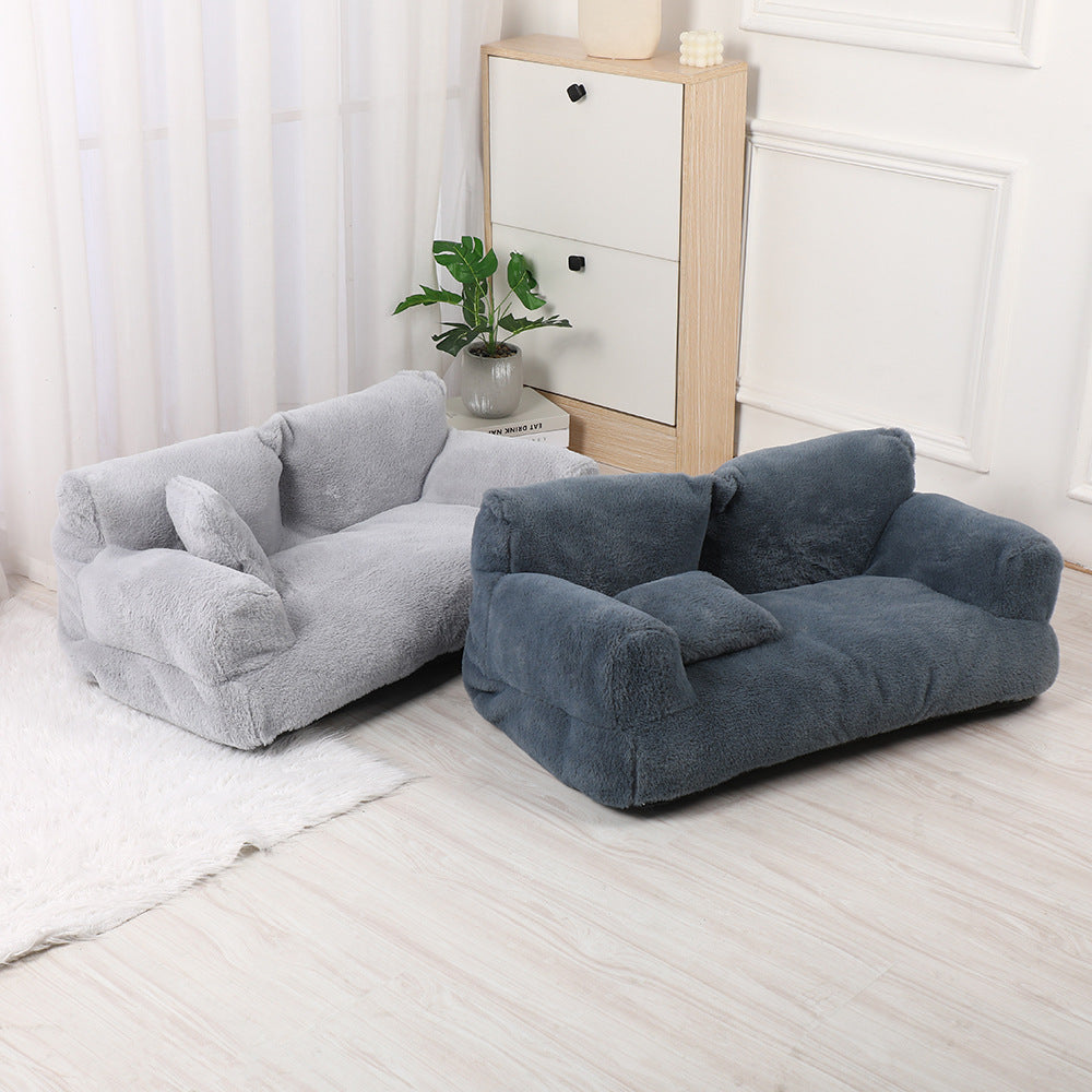 KFX-4534205 Warm Rabbit Plush Sofa Nest for Pets - Multiple Sizes Available