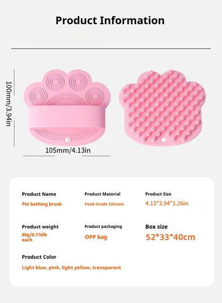 KFX-4534333 Pet Bathing Brush with Gentle Rubber Massage Comb for Dogs