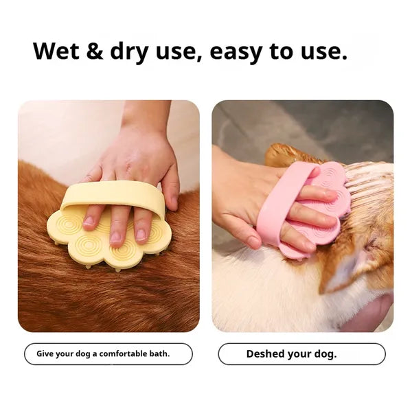 KFX-4534333 Pet Bathing Brush with Gentle Rubber Massage Comb for Dogs