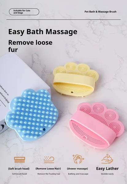 KFX-4534333 Pet Bathing Brush with Gentle Rubber Massage Comb for Dogs