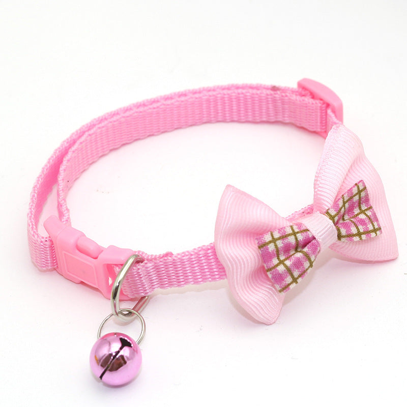 KFX-4534717 Plaid Bow Collar for Cats – Casual Style, Universal Fit, Durable Polypropylene Material