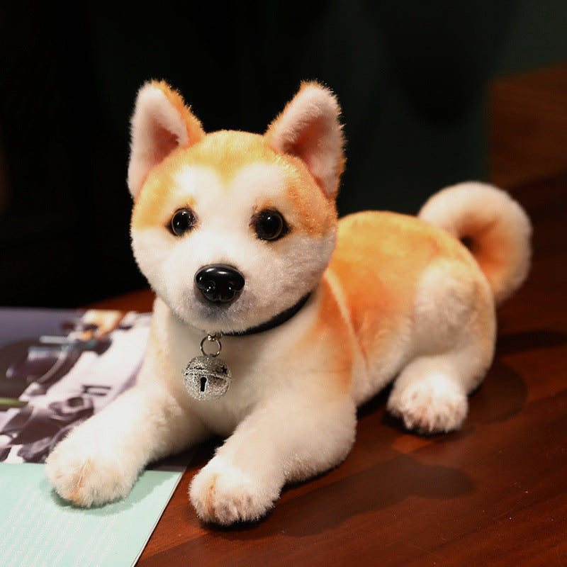 KFX-4538173 Akita Plush Toy in Various Poses: Lying, Sitting, and Standing Options