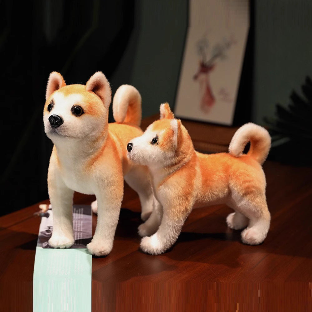 KFX-4538173 Akita Plush Toy in Various Poses: Lying, Sitting, and Standing Options