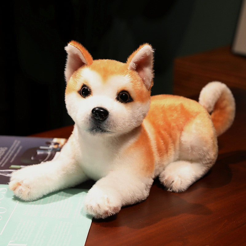 KFX-4538173 Akita Plush Toy in Various Poses: Lying, Sitting, and Standing Options