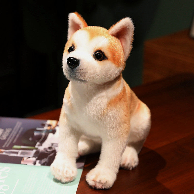 KFX-4538173 Akita Plush Toy in Various Poses: Lying, Sitting, and Standing Options