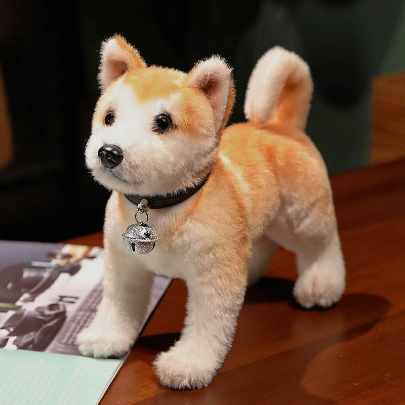 KFX-4538173 Akita Plush Toy in Various Poses: Lying, Sitting, and Standing Options
