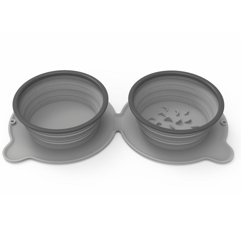 KFX-4538685 Collapsible Silicone Dog and Cat Bowls - Non-Slip Folding Pet Food and Water Bowls for Travel