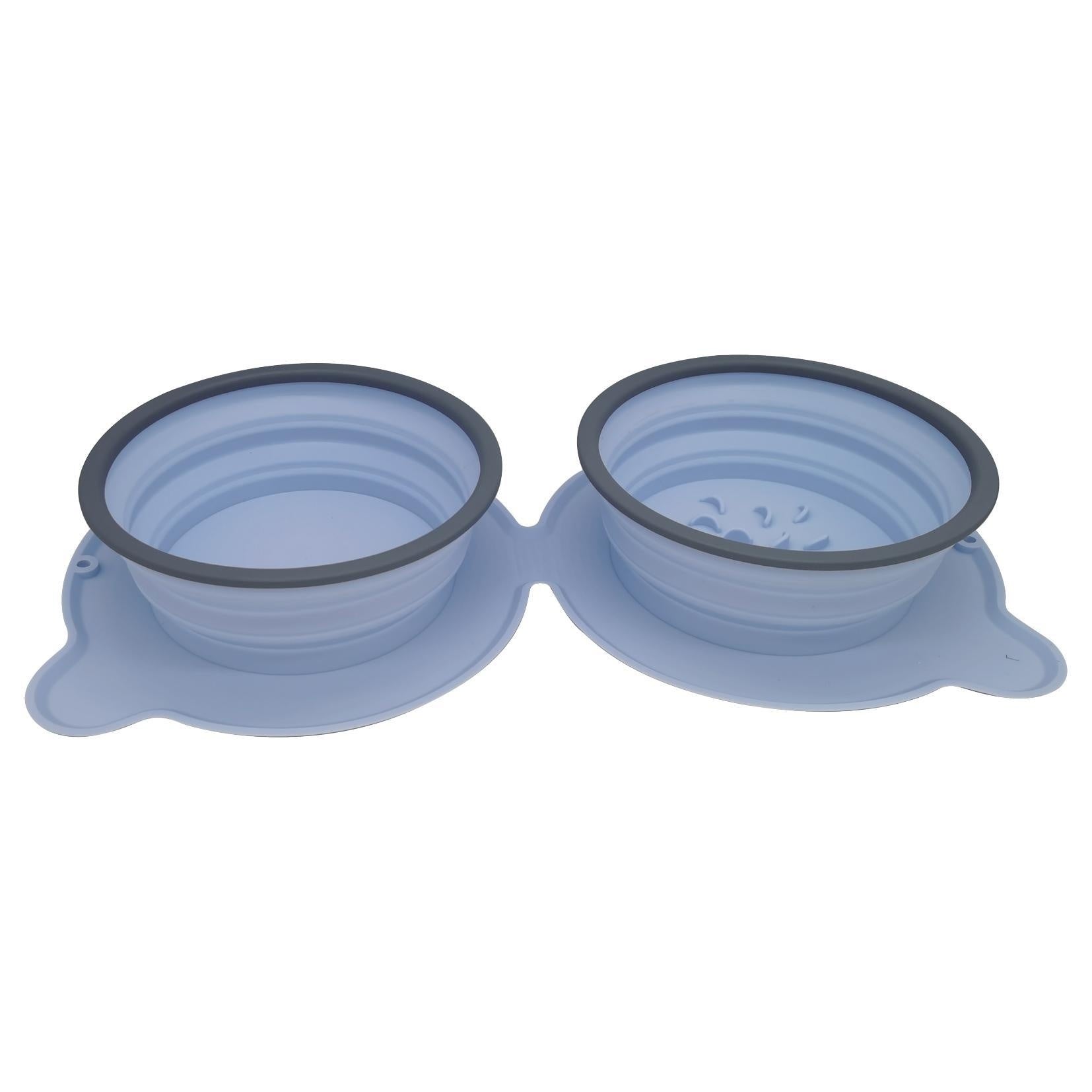 KFX-4538685 Collapsible Silicone Dog and Cat Bowls - Non-Slip Folding Pet Food and Water Bowls for Travel