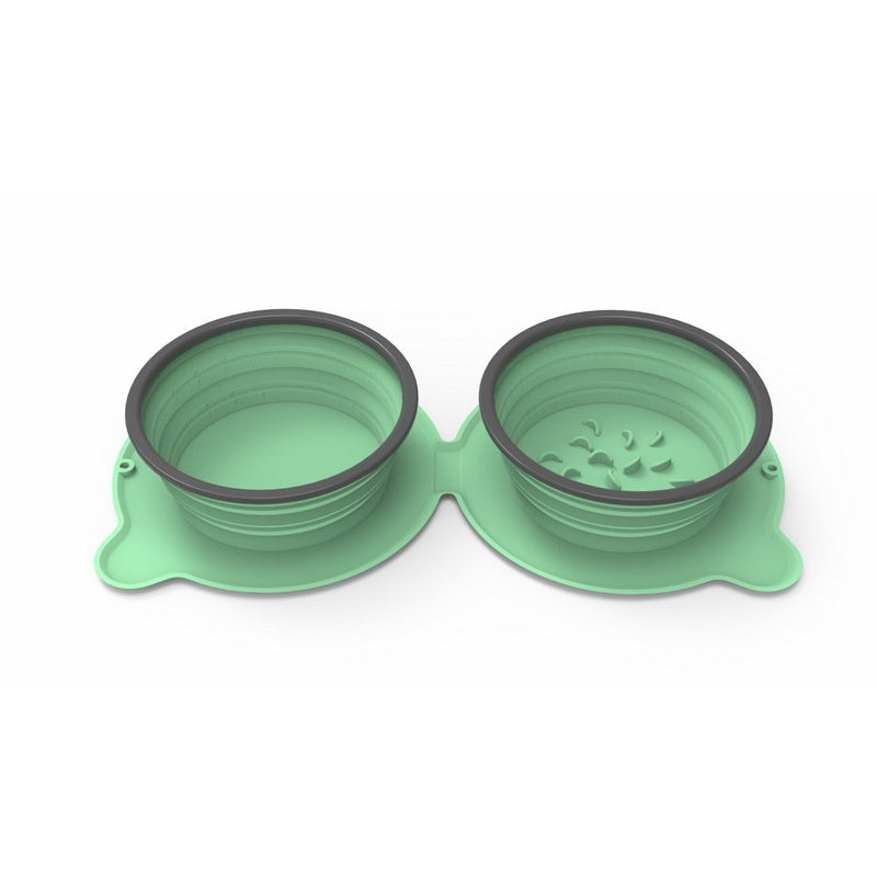 KFX-4538685 Collapsible Silicone Dog and Cat Bowls - Non-Slip Folding Pet Food and Water Bowls for Travel