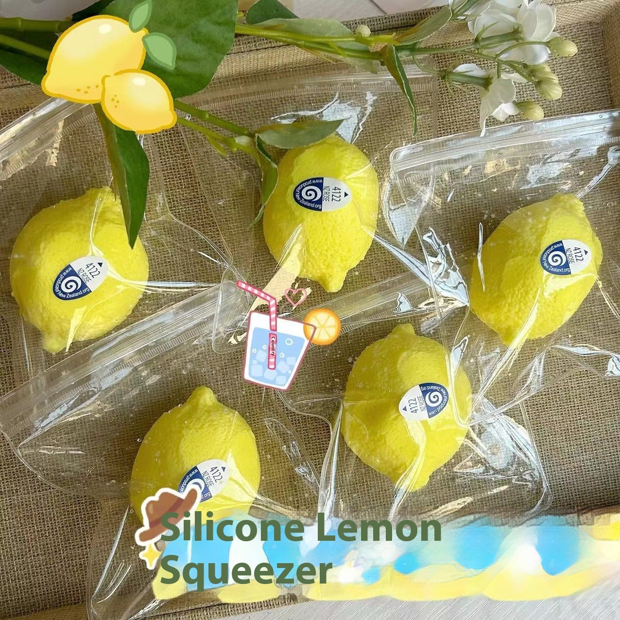 KFX-4539325 Silicone Lemon Squeeze Toy for Stress Relief and Sensory Play