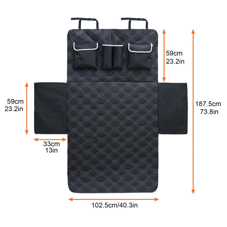 KFX-4540349 Car Pet Supplies Anti-Dirty Dog Mat - Oxford Cloth, Black, 187.5 x 102.5 cm, Easy to Clean
