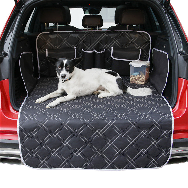 KFX-4540349 Car Pet Supplies Anti-Dirty Dog Mat - Oxford Cloth, Black, 187.5 x 102.5 cm, Easy to Clean
