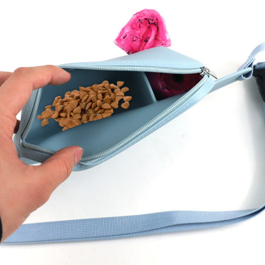KFX-4540733 Silicone Portable Dog Food Waist Bag - Military Green, Light Blue, Lotus Pink, Black, Khaki Options