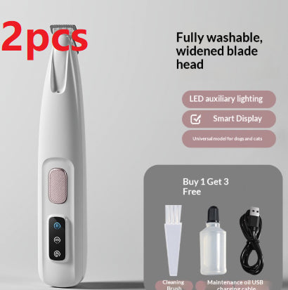 KFX-4542269 Silent Nail Trimming Kit for Cats with LED Display and Washable Blades