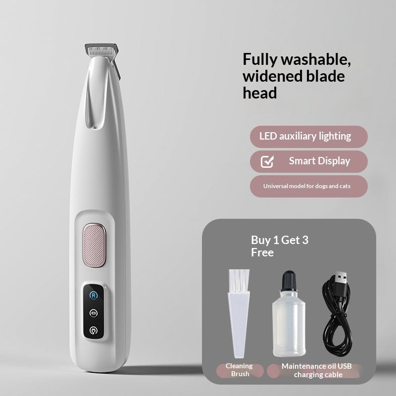KFX-4542269 Silent Nail Trimming Kit for Cats with LED Display and Washable Blades