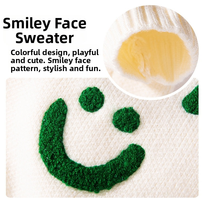 KFX-4543037 Colorful Knitted Sweater with "Apple" Embroidery for Small Dogs and Puppies