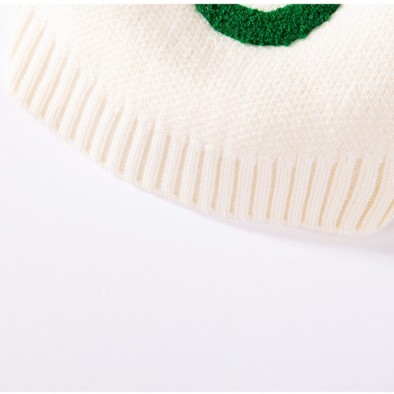 KFX-4543037 Colorful Knitted Sweater with "Apple" Embroidery for Small Dogs and Puppies