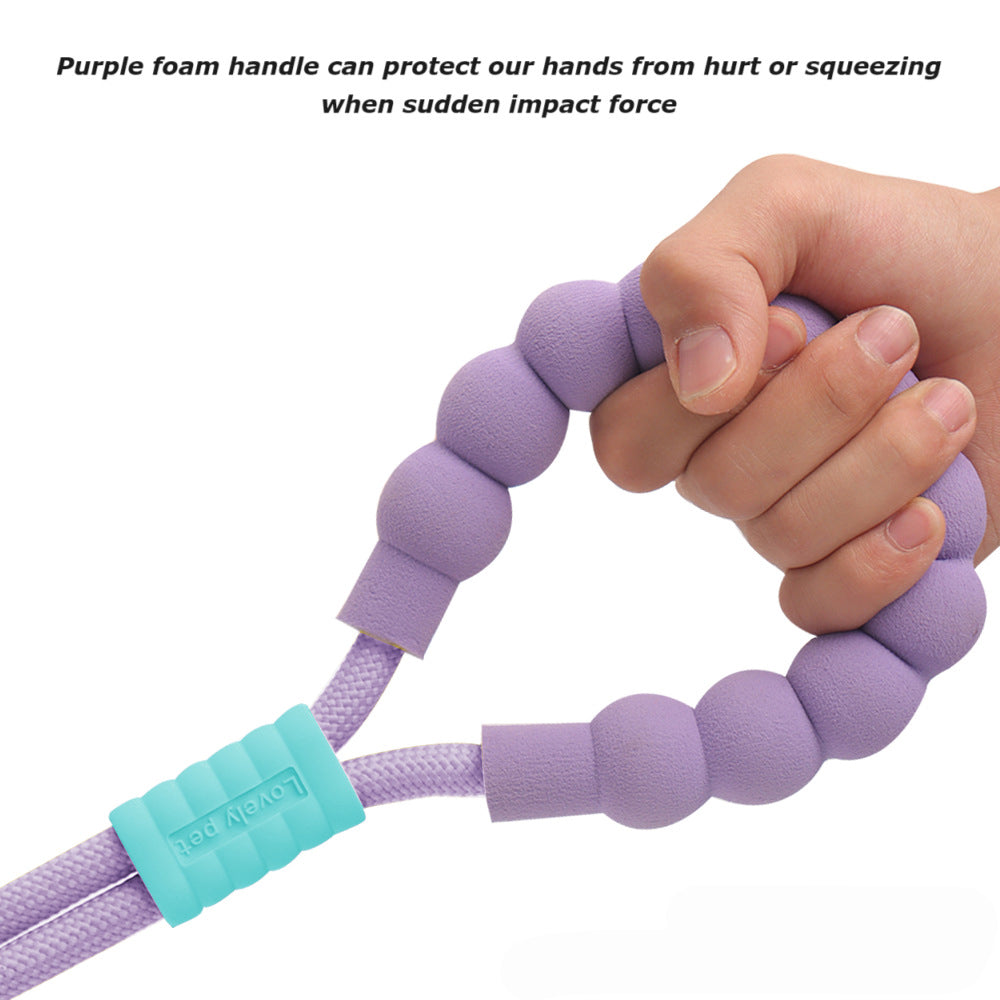 KFX-4544061 Durable Nylon Pet Traction Leash with Comfortable Foam Handle, 140cm Length, Anti-Slip Design