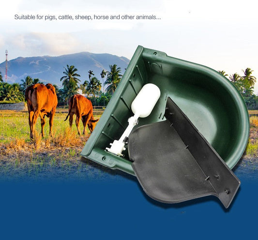 KFX-4544445 Automatic Drinking Bowl for Livestock - 4L Capacity, Durable Plastic Design, Adjustable Water Level for Cattle, Horses, and Sheep