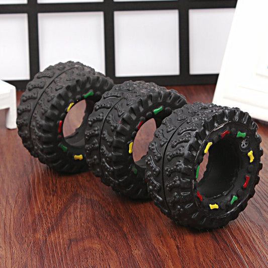 KFX-4545085 Small Audible Tire Toy for Dogs – Glue Material, 8 x 4 cm, Perfect for Pets