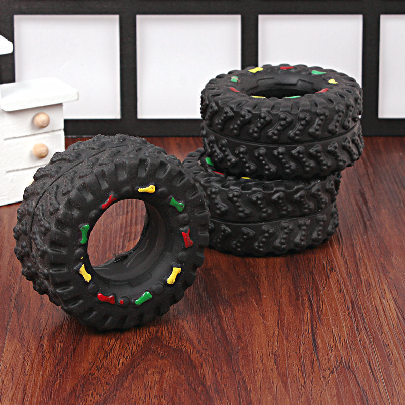 KFX-4545085 Small Audible Tire Toy for Dogs – Glue Material, 8 x 4 cm, Perfect for Pets