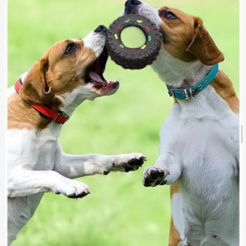 KFX-4545085 Small Audible Tire Toy for Dogs – Glue Material, 8 x 4 cm, Perfect for Pets