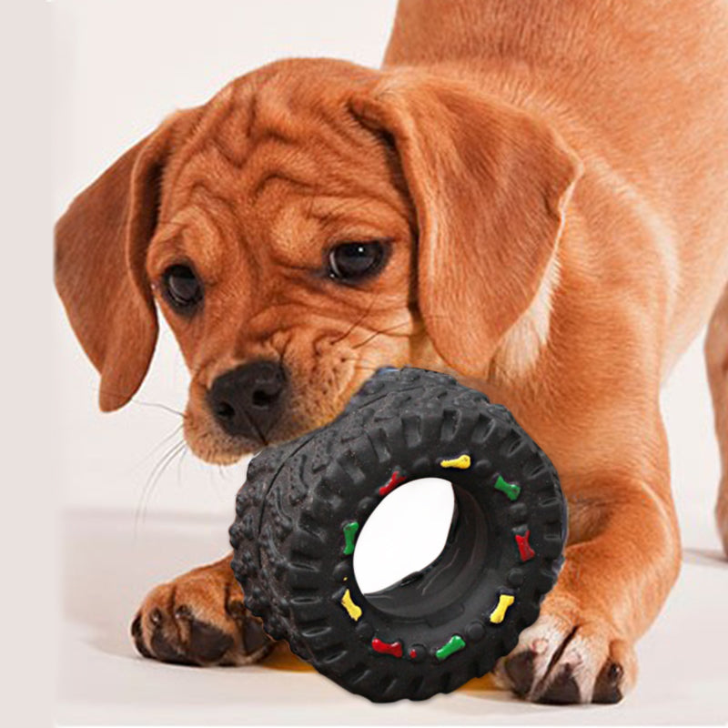 KFX-4545085 Small Audible Tire Toy for Dogs – Glue Material, 8 x 4 cm, Perfect for Pets
