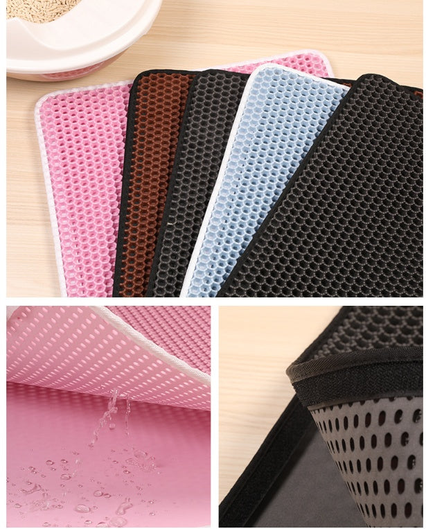 KFX-4546109 EVA Double Cat Litter Mat - Dirtproof, Easy to Clean, Cozy Environment for Cats