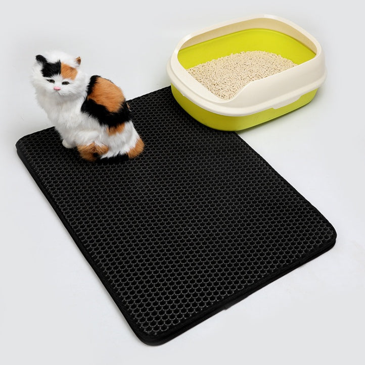 KFX-4546109 EVA Double Cat Litter Mat - Dirtproof, Easy to Clean, Cozy Environment for Cats