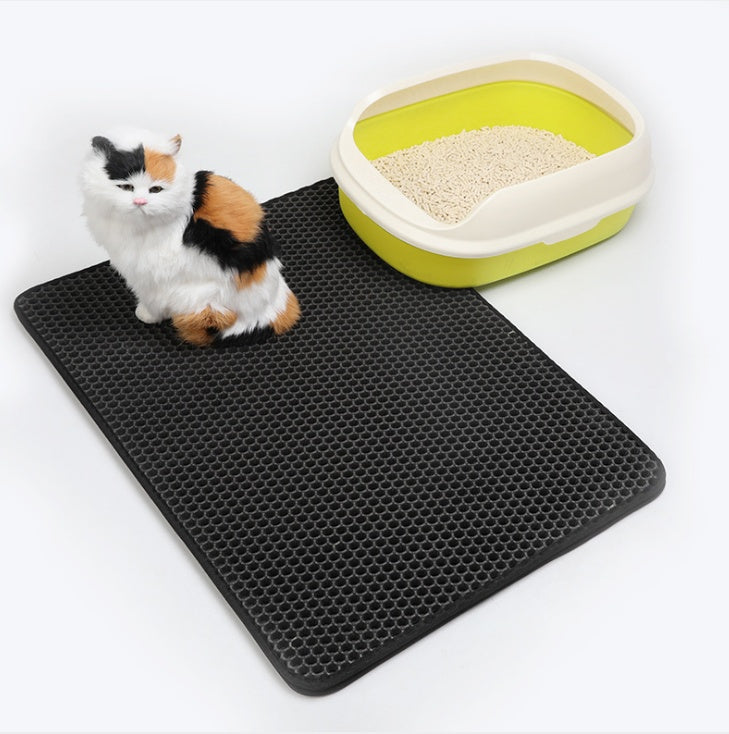 KFX-4546109 EVA Double Cat Litter Mat - Dirtproof, Easy to Clean, Cozy Environment for Cats