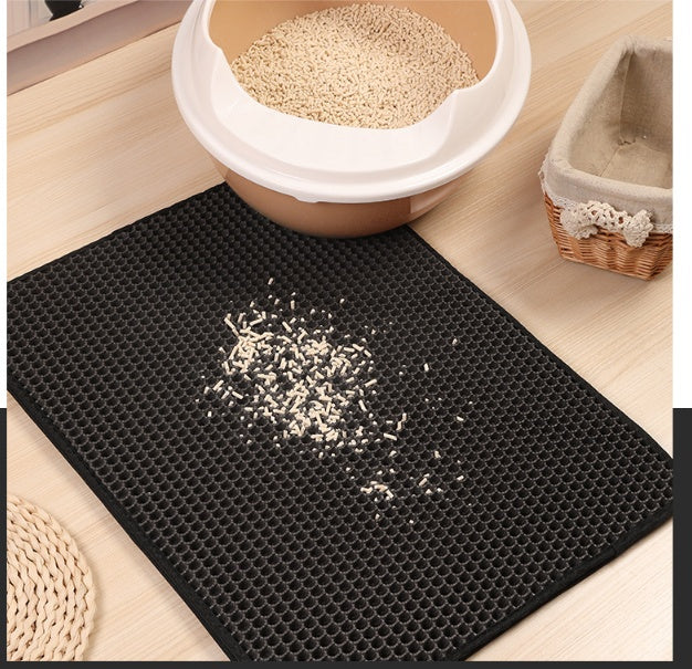 KFX-4546109 EVA Double Cat Litter Mat - Dirtproof, Easy to Clean, Cozy Environment for Cats