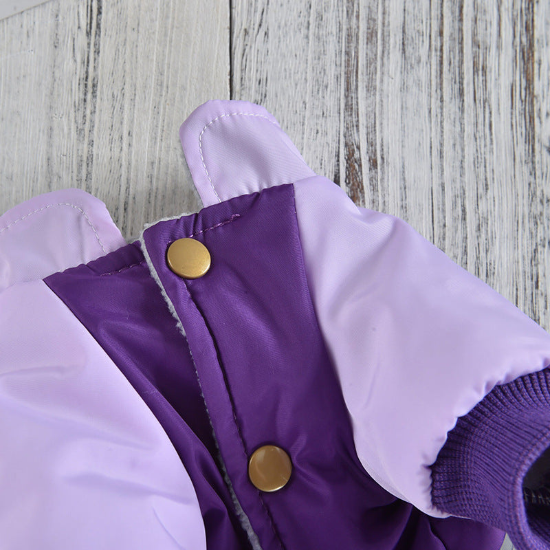 KFX-4546621 Puppy Reflective Stitch Jacket for All Seasons in Pink, Purple, and Blue, Sizes S-XXL