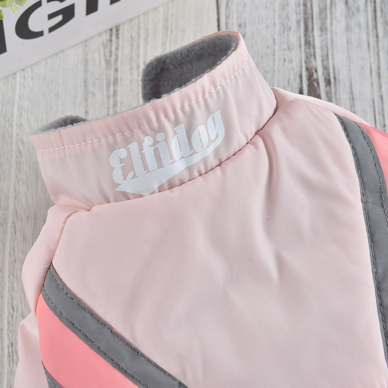KFX-4546621 Puppy Reflective Stitch Jacket for All Seasons in Pink, Purple, and Blue, Sizes S-XXL