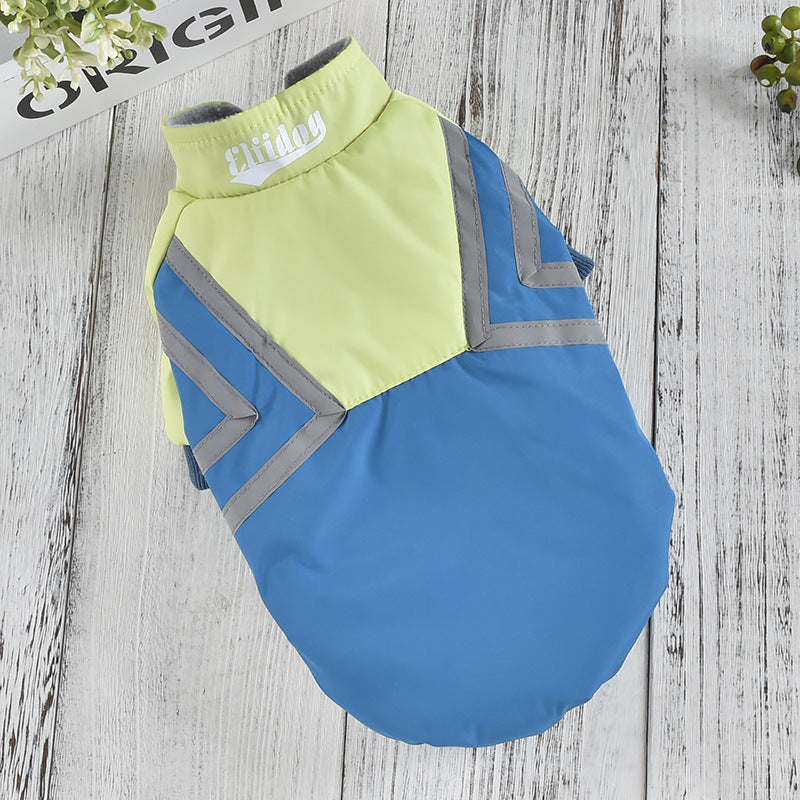 KFX-4546621 Puppy Reflective Stitch Jacket for All Seasons in Pink, Purple, and Blue, Sizes S-XXL