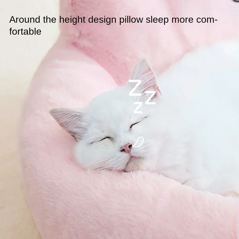 KFX-4548285 Cozy All-Season Cat Nest Cushion Bed for Comfortable Pet Relaxation