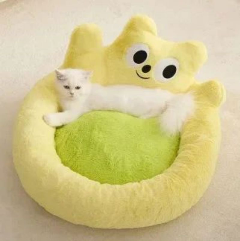 KFX-4548285 Cozy All-Season Cat Nest Cushion Bed for Comfortable Pet Relaxation
