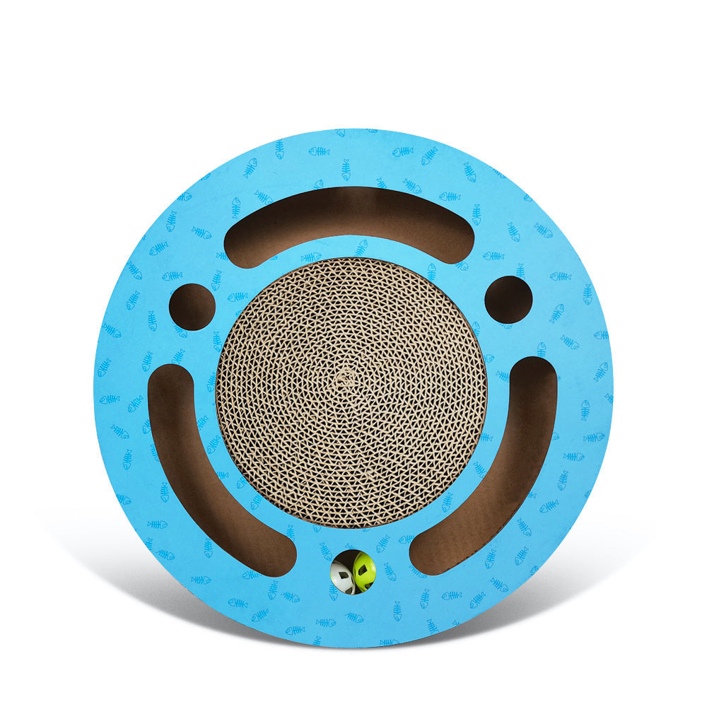 KFX-4550205 Cat Scratching Board and Claw Grinder in Blue and Wood Color, Made of Paper Material