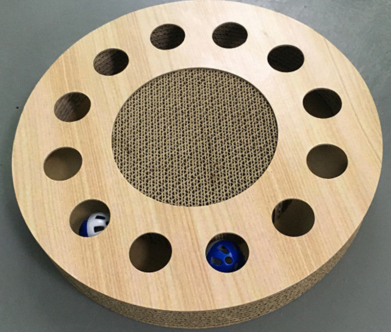 KFX-4550205 Cat Scratching Board and Claw Grinder in Blue and Wood Color, Made of Paper Material