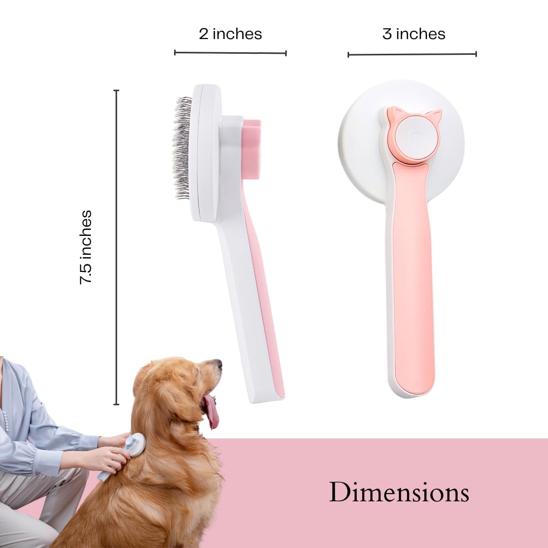 KFX-4551485 Self-Cleaning Slicker Brush for Dogs and Cats - Ergonomic Pet Grooming Tool for Shedding, Matted Hair, and Massage
