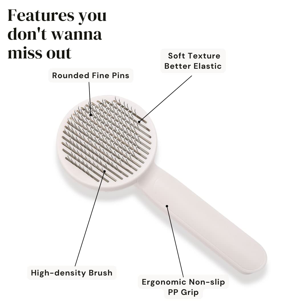 KFX-4551485 Self-Cleaning Slicker Brush for Dogs and Cats - Ergonomic Pet Grooming Tool for Shedding, Matted Hair, and Massage