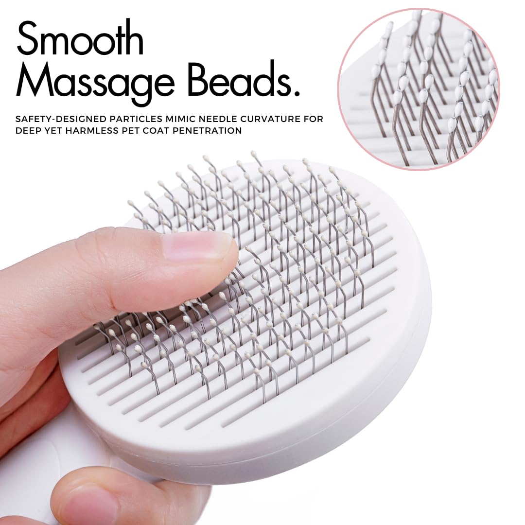 KFX-4551485 Self-Cleaning Slicker Brush for Dogs and Cats - Ergonomic Pet Grooming Tool for Shedding, Matted Hair, and Massage